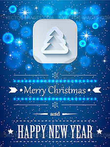 Blue Christmas background with flares - vector image