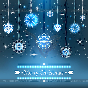 Christmas snowflakes background - vector clipart