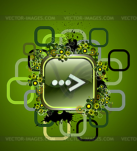 Square web button with arrow - vector image