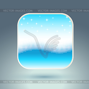 App icon with snowflakes and wave - vector clip art