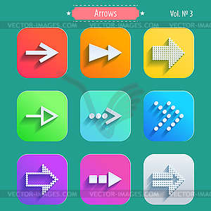 Set arrow icons, flat UI design trend - vector clipart / vector image