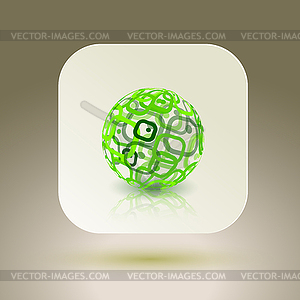 Abstract globe made of retro rectangles. - vector EPS clipart