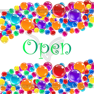 Word Open with baloons - vector image