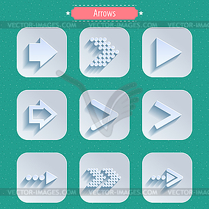 Set of Arrow Sign Icons - vector clip art