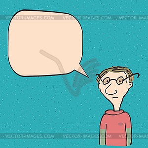 Cartoon man talking - vector image