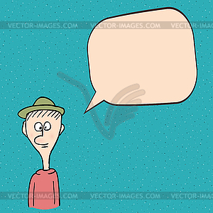 Cartoon man talking - vector clipart
