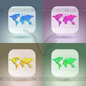 Flat map icon for application on soft background - vector clipart / vector image