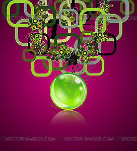 Concept with rectangles and sphere. Grunge - vector clipart / vector image