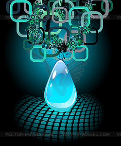 Abstract blue water drop - vector clipart