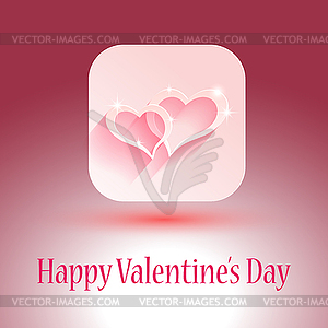 Stylish design. hearts with shadows for designs of - vector clipart