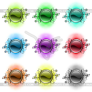 Hi-tech buttons. User interface design - vector clip art