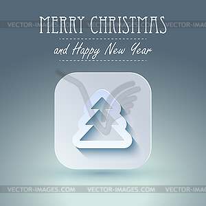 Christmas icon with paper effect - vector clipart / vector image