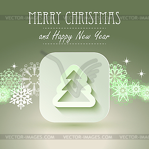 Christmas icon with paper effect - vector image