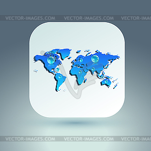 Map icon for application on grey background - vector clipart