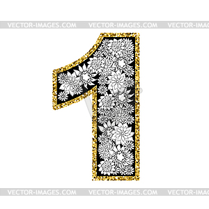 Alphabet design. Digit  - vector clipart