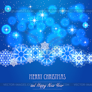 Abstract Christmas Background. Snowflakes, night sky - vector image