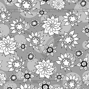 Floral vintage hand-drawn seamless pattern - vector EPS clipart