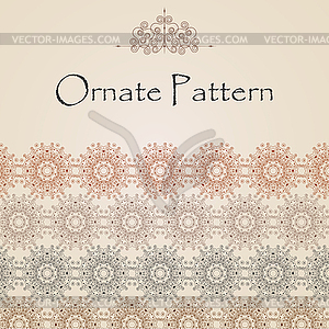 Pattern in Eastern style on scroll work - color vector clipart