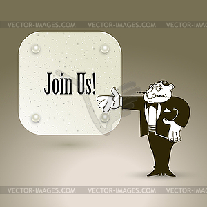 Join us, cartoon concept abstract business - vector image