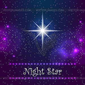 Night star on sky - vector clipart