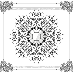 Beautiful ornamental rosette or mandala - vector image