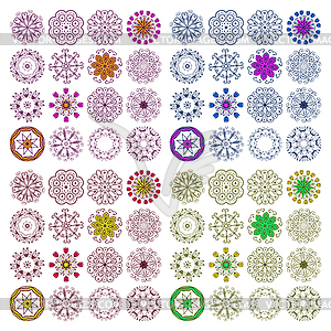 Beautiful ornamental rosettes set. For ethnic or - vector clipart