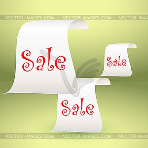 White paper roll vertical for sale design background - vector image
