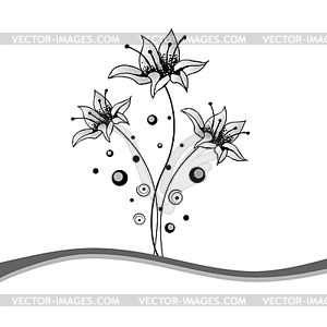 Beautiful Black and White floral frame - vector image