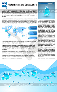 Water Saving and Conservation Template - vector clipart