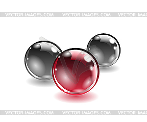 Three balls of different colors - vector image