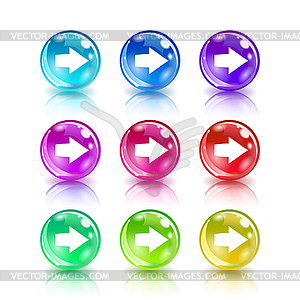 Next circle glossy web icon - vector clipart