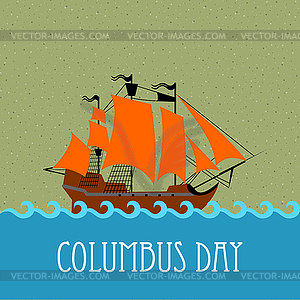 Ship with separate editable elements - vector clip art