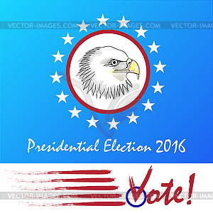 Vote Presidential Election. Bald Eagle as symbol - vector clipart