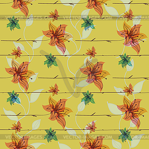 Floral seamless pattern with blooming flowers - vector image