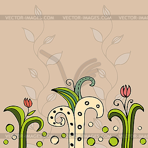 Beautiful color floral design card - vector EPS clipart