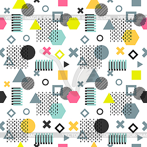 Trendy memphis cards. Abstract seamless pattern. - stock vector clipart