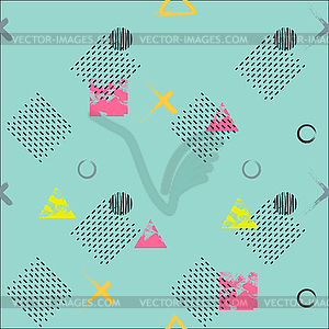 Trendy memphis cards. Abstract seamless pattern. - vector clipart