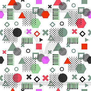 Trendy memphis cards. Abstract seamless pattern. - royalty-free vector clipart