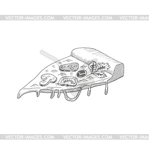 Hand Drawn Pizza Vector Hd Images, Slice Of Pizza Vector