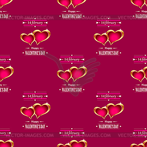 Golden hearts background - vector clipart