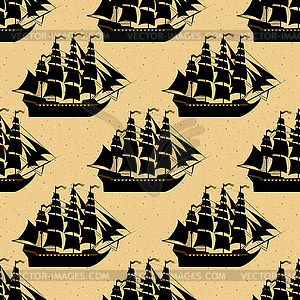 Ship seamless pattern - vector clipart