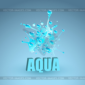 Blue water splash,  - vector image