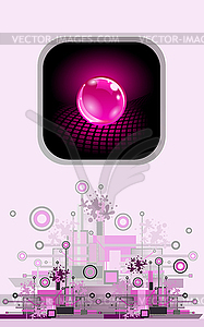 Sphere as button. Hi-tech abstract background - vector EPS clipart