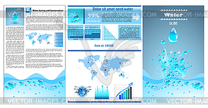 Water infographics. Information Graphics. Charts an - vector clipart