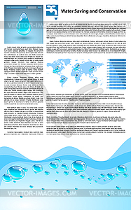 Water Saving and Conservation Template - vector clipart