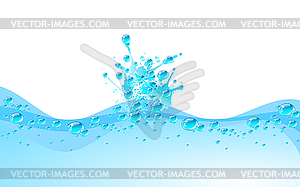 Blue water splash,  - color vector clipart