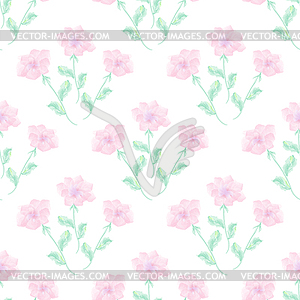 Seamless watercolor floral pattern - vector clipart