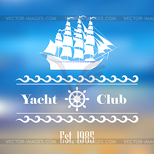Sailboat logo for yacht club or marina - vector clipart