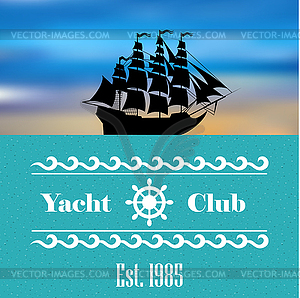 Sailboat logo for yacht club or marina - vector clip art