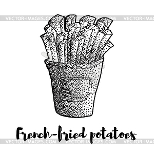 French fries potato - vector image